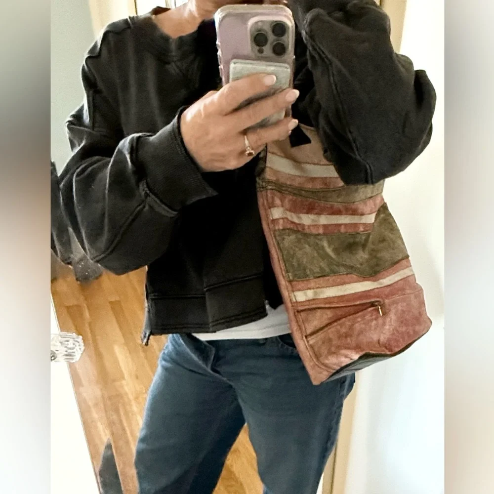 One of a Kind Rogato Upcycled Leather Hobo Bag • Handmade in Portugal